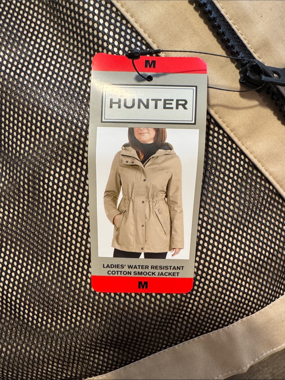 Hunter Beige Hooded Raincoat with Mesh Lining - Picture 4 of 4